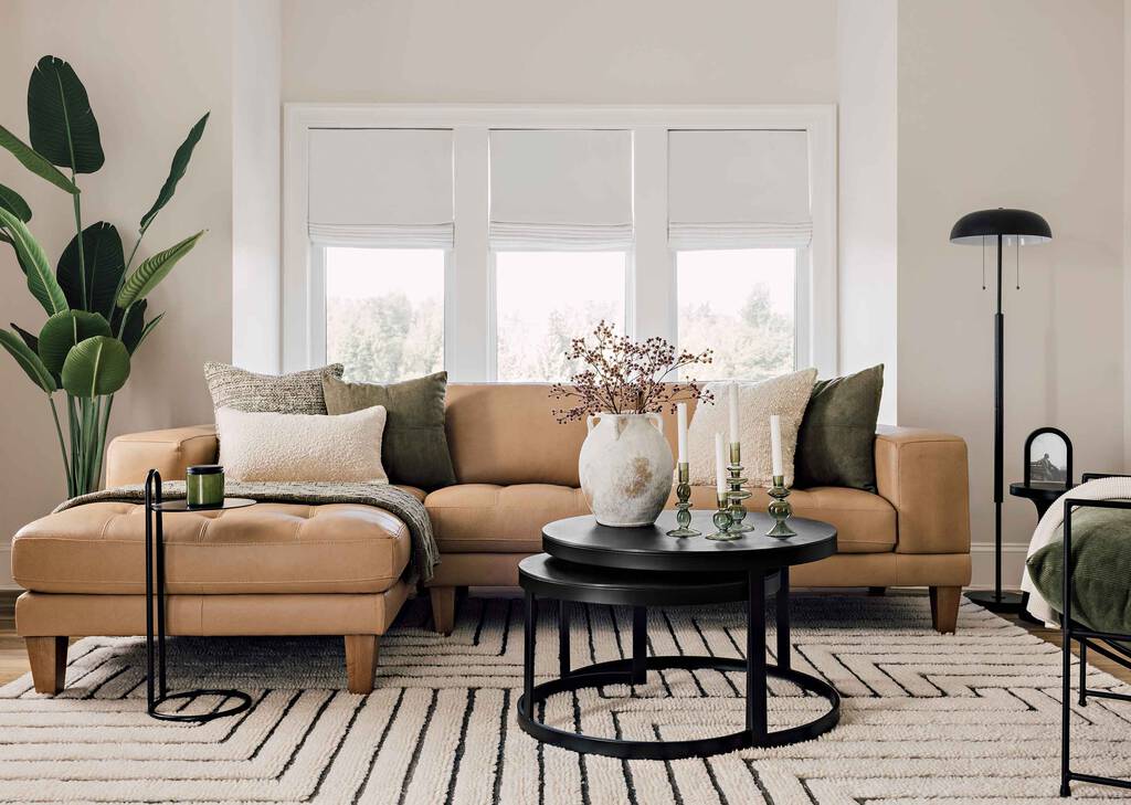 Carson Leather Sofa Chaise LCF -Zen Ston