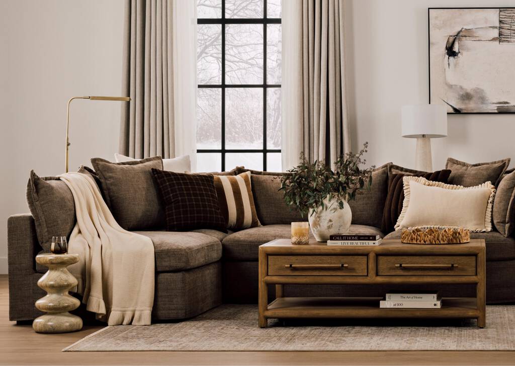 Solstice Accent Table -Faux Travertine