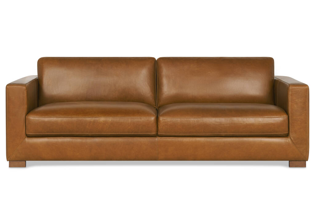 Gaetano Leather Sofa -Saddle Tan