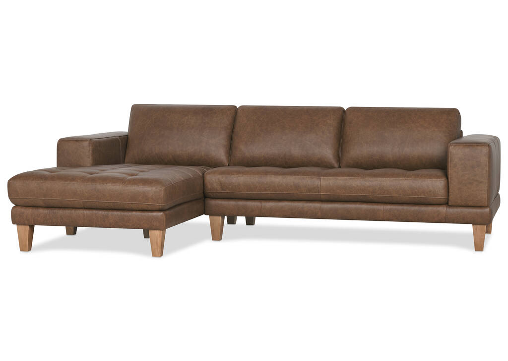 Carson Leather Sofa Chaise LCF -Wes Rum