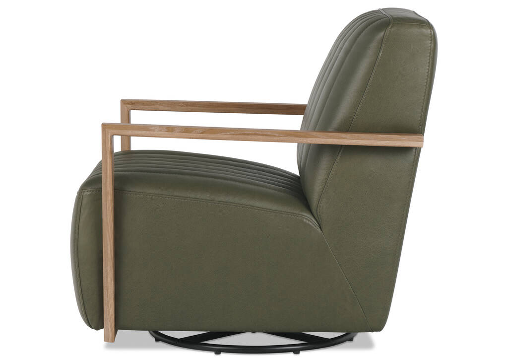 Simone Leather Swivel Chair -Ari Moss