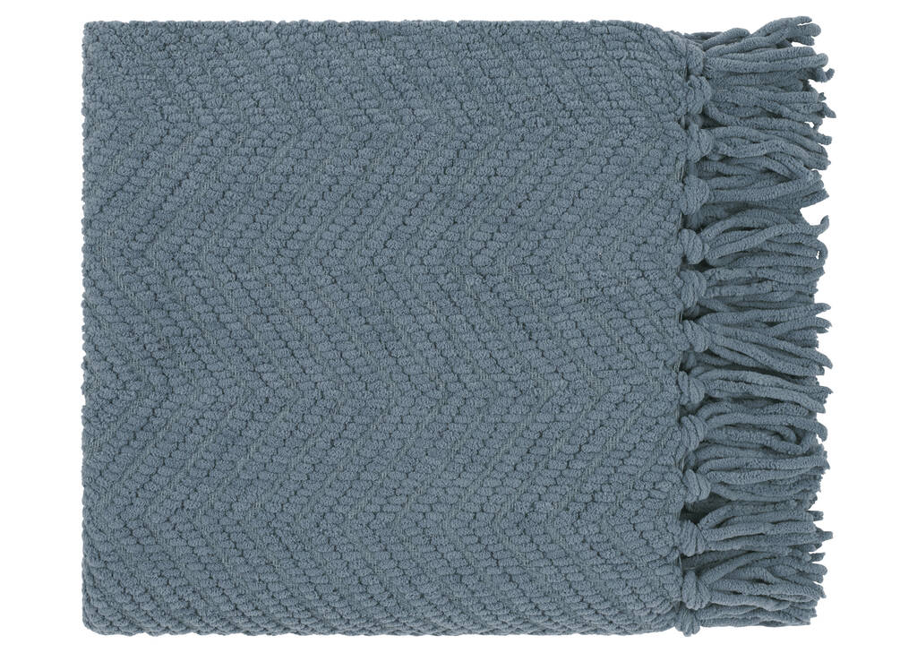 Elan Chenille Throw Sea Blue